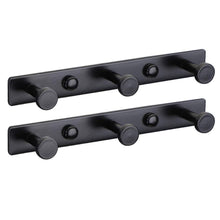 Load image into Gallery viewer, Storage mellewell 2 pcs hook rail robe towel coat hooks bag hanger and bathroom kitchen accessories stainless steel black hr8021 3 2
