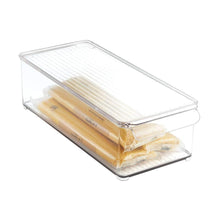 Load image into Gallery viewer, Buy mdesign plastic food storage container bin with lid and handle for kitchen pantry cabinet fridge freezer organizer for snacks produce vegetables pasta 8 pack clear