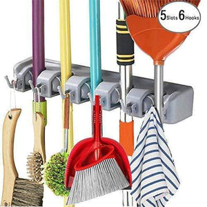 Organize with feir mop broom holder wall mounted kitchen hanging garage utility tool organizers and storage rack for commercial bathroom laundry room closet gardening