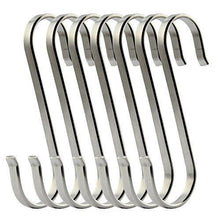 Load image into Gallery viewer, Order now ruiling 6 pack size x large flat s hooks heavy duty genuine solid 304 stainless steel s shaped hanging hooks kitchen spoon pan pot hanging hooks hangers multiple uses