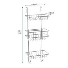 Load image into Gallery viewer, Selection hontop shower caddy storage organizer with 3 baskets over the door rack for bathroom kitchen storage shelves toiletries spice towel and soap holder