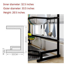 Load image into Gallery viewer, On amazon gmwsqj dish drying rack over sink display stand drainer stainless steel kitchen supplies storage shelf utensils holder black
