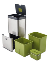 Load image into Gallery viewer, Products joseph joseph 30022 intelligent waste totem kitchen trash can and recycle bin unit with compost bin 16 gallon 60 liter stainless steel