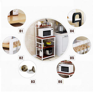 On amazon shelf microwave oven storage rack kitchen tableware shelves counter and cabinet 4 layer white color white size 132cm