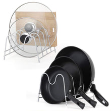 Load image into Gallery viewer, Budget friendly nex 2 pack kitchen cabinet pan and pot lid organizer rack holder
