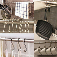 Load image into Gallery viewer, Explore daratarin flat s hooks heavy duty solid stainless steel s shaped hanging hooks metal kitchen pot pan hangers rack hooks
