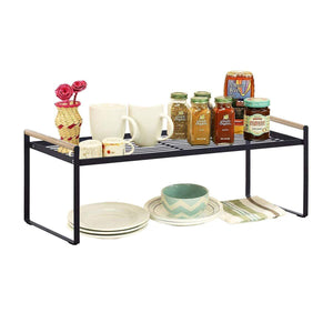 Budget friendly kitchen cabinet and counter shelf organizer storage black