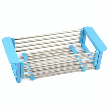 Load image into Gallery viewer, Latest yan junau kitchen racks stainless steel retractable sink drain rack dish rack kitchen supplies color blue