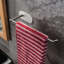 Load image into Gallery viewer, Related taozun self adhesive towel bar 11 inch hand dish towel rack stick on towel holder for bathroom kitchen no drilling sus 304 stainless steel