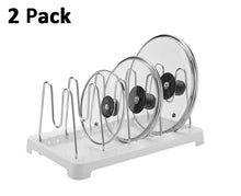 Load image into Gallery viewer, Purchase 2 pack adjustable pot lid holder plate rack pan and pot organizer for kitchen cabinet sus304 stainless steel rust proof 1