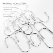 Load image into Gallery viewer, Amazon 24 pack s shaped hanging hooks hanger hooks 3 5 hanging plant pan cup metal s hooks hanger heavy duty stainless steel s hooks for kitchen bathroom bedroom and office hanging utensils towels