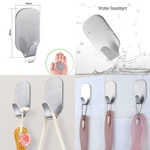 New adhesive hooks 16 pack 3m self adhesive wall hooks for key robe coat towel heavy duty stainless steel wall mount hooks for kitchen bathroom toilet