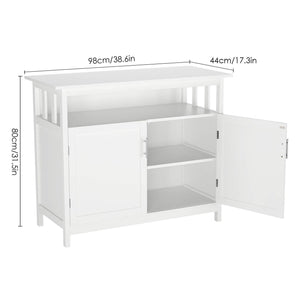 Shop here homfa kitchen sideboard storage cabinet large dining buffet server cupboard cabinet console table with display shelf and double doors white