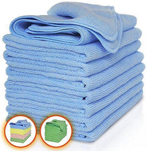 Load image into Gallery viewer, Storage vibrawipe microfiber cloth pack of 8 pieces all blue microfiber cleaning cloths high absorbent lint free streak free for kitchen car windows