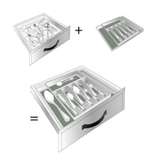 Load image into Gallery viewer, Discover the best kd organizers 8 slot expandable kitchen or desk drawer organizer large adjustable storage tray for silverware utensils office supplies and more