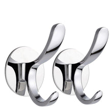 Load image into Gallery viewer, Storage organizer aungzone towel hooks for bathroom kitchen coat clothes robe hook rustproof wall mount stainless steel no drilling heavy duty 2 pack