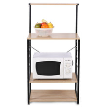 Load image into Gallery viewer, Order now woltu 4 tiers shelf kitchen storage display rack wooden and metal standing shelving unit for home bathroom use with 4 hooks