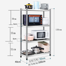 Load image into Gallery viewer, Buy now kitchen shelf stainless steel microwave oven rack multi function kitchen cabinet and cabinet rack storage rack 5 sizes kitchen storage racks size 10040130cm