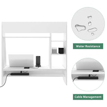 Load image into Gallery viewer, Order now wlive wall mounted desk with storage shelves computer table for home office stable and durable floating kitchen dining desk white