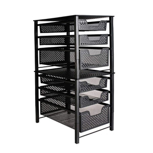 Shop stackable 3 tier organizer baskets with mesh sliding drawers ideal cabinet countertop pantry under the sink and desktop organizer for bathroom kitchen office