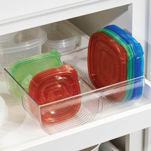 Load image into Gallery viewer, Order now mdesign food storage container lid holder 3 compartment plastic organizer bin for organization in kitchen cabinets cupboards pantry shelves clear