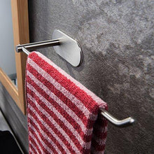Load image into Gallery viewer, Results taozun self adhesive towel bar 11 inch hand dish towel rack stick on towel holder for bathroom kitchen no drilling sus 304 stainless steel