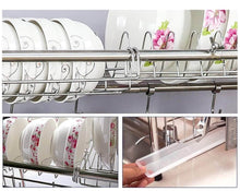Load image into Gallery viewer, Get mago retractable 304 stainless steel dish rack drain rack sink universal pool frame kitchen shelf multi function kitchen storage size 100cm x 28cm x 82cm