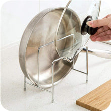 Load image into Gallery viewer, Shop here stainless steel pot rack kitchen chopping board lid pot pan storage shelf drain tableware shelves cooking tools holder
