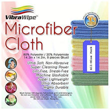 Load image into Gallery viewer, Selection vibrawipe microfiber cloth pack of 8 pieces all blue microfiber cleaning cloths high absorbent lint free streak free for kitchen car windows