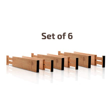Load image into Gallery viewer, Discover the bamboo kitchen drawer dividers organizers set of 6 spring loaded adjustable drawer separators for home and office organization