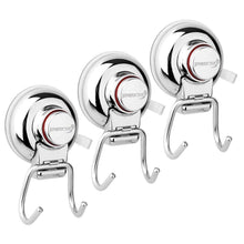 Load image into Gallery viewer, Top jinruche suction cup hooks strong stainless steel hooks for kitchen bathroom towel robe shower bath coat removable hooks for flat smooth wall surface never rust stainless steel 3 pack