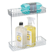 Load image into Gallery viewer, Shop interdesign classico metal 2 tier shelf under sink organizer for kitchen bathroom cabinets 16 75 x 4 25 x 13 chrome