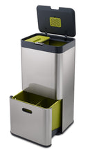 Load image into Gallery viewer, Latest joseph joseph 30022 intelligent waste totem kitchen trash can and recycle bin unit with compost bin 16 gallon 60 liter stainless steel