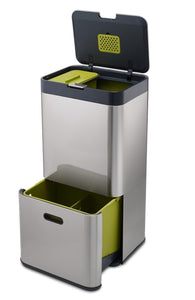 Latest joseph joseph 30022 intelligent waste totem kitchen trash can and recycle bin unit with compost bin 16 gallon 60 liter stainless steel