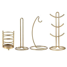 Load image into Gallery viewer, Save on kitchen organizer set 4 piece banana hanger mug tree holder rack paper towel holder flatware caddy kitchen gifts modern collection for countertop table decor