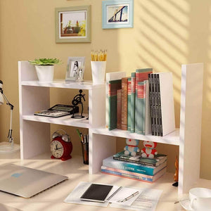 Shop desktop organizer office storage adjustable display bookshelf double shelf desk supplies for office kitchen multipurpose rack