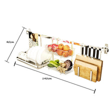 Load image into Gallery viewer, Discover shelf liners kitchen shelf stainless steel kitchen sink rack wall mount pan racks tableware drain rack basin dish rack storage rack storage organization color silver size 14040cm