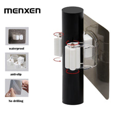 Load image into Gallery viewer, Discover the menxen broom mop holder broom gripper holds self adhesive reusable no drilling super anti slip wall mounted storage rack storage organization for your home kitchen and wardrobe 8 pack