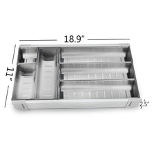 Load image into Gallery viewer, Discover the drawer insert cabinet cutlery tray storage catering utensils box stainless steel kitchen 6 compartments 47 228 46 2cm