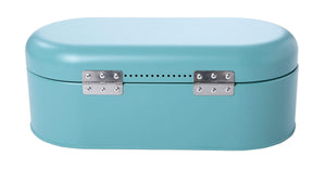 Order now large bread box for kitchen counter bread bin storage container with lid metal vintage retro design for loaves sliced bread pastries teal 17 x 9 x 6 inches