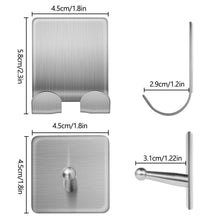 Load image into Gallery viewer, Buy adhesive hooks stainless steel wall hooks hanger 4 key hooks and 2 plug holder hook double hooks for hanging kitchen bathroom office