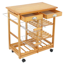 Load image into Gallery viewer, Shop for nova microdermabrasion rolling wood kitchen island storage trolley utility cart rack w storage drawers baskets dining stand w wheels countertop wood