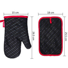Load image into Gallery viewer, Discover the best deik oven mitts and potholders 4 piece sets for kitchen counter safe mats and advanced heat resistant oven mitt non slip textured grip pot holders nano technology