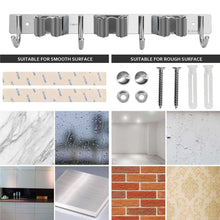 Load image into Gallery viewer, Buy now tsmine broom holder organizers and storage stainless steel mop holder wall mounted garden tool heavy duty rack hooks for garage home kitchen bathroom closet and shed 3 racks 4 hooks