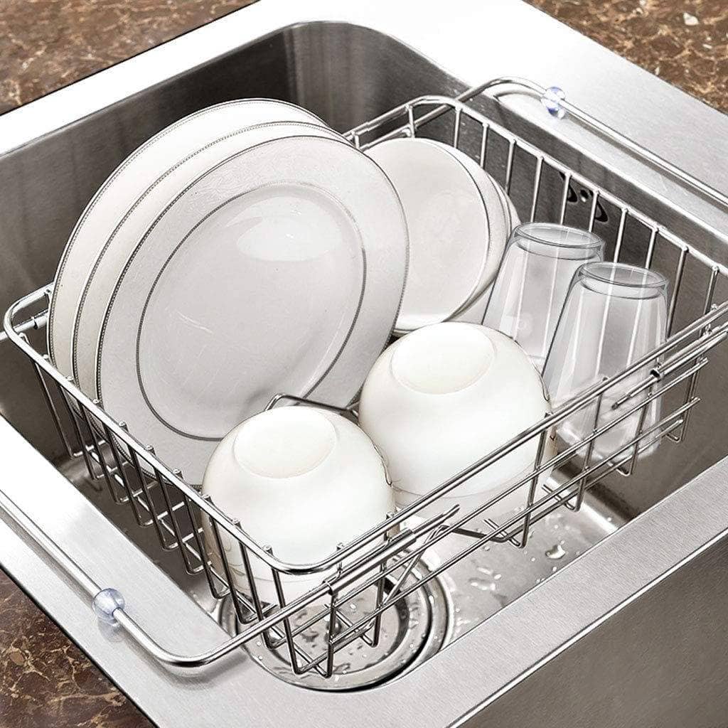 Online shopping wxl stainless steel sink drain rack sink drain basket kitchen household drying dish storage pool rack wxlv size l45 5cmh25cm