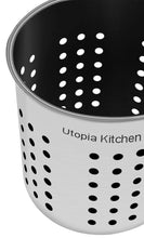 Load image into Gallery viewer, Discover the utopia kitchen utensil holder utensil container 5 x 5 3 utensil crock flatware caddy brushed stainless steel cookware cutlery utensil holder