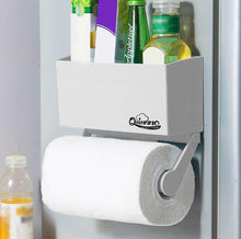 Load image into Gallery viewer, Amazon my refrigerator rack 2 pcs strong magnetic fridge paper towel holder to hold regular large sized roll superb kitchen space rack shelf storage for plastic wrap aluminum roll 799 2