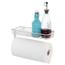 Load image into Gallery viewer, Related interdesign classico paper towel holder with shelf for kitchen laundry garage wall mount satin