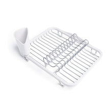 Load image into Gallery viewer, Discover the umbra sinkin dish drying rack dish drainer kitchen sink caddy with removable cutlery holder fits in sink or on countertop white