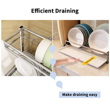 Load image into Gallery viewer, The best 304 stainless steel dish dryer rack cutting board holder and kitchen dish drainer for kitchen counter top silver 17 3x6 1x13 5inch